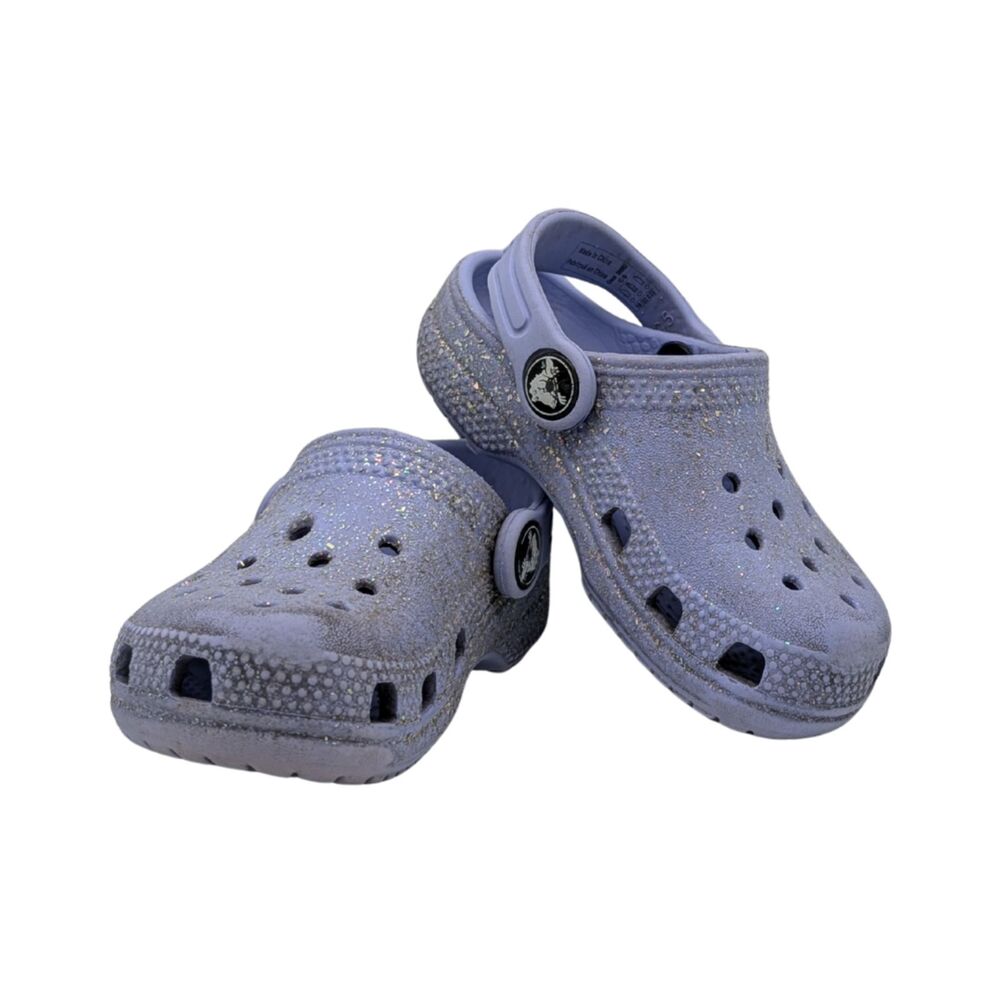 Crocs Classic Glitter Clogs Purple Toddler 6